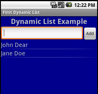 Dynamic list example
